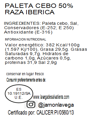 PALETA DE CEBO IBéRICA 50% RAZA IBéRICA