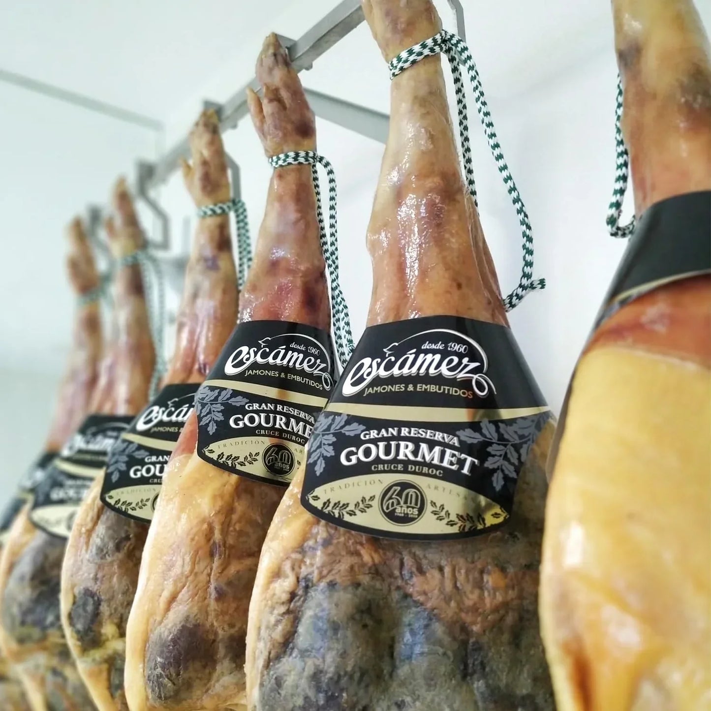 Jamón Gourmet Gran Reserva Duroc | Perniles de 9 kg | Jamón Secado Duroc | Jamón de Curación Superior a 24 meses | Selección Gourmet | Sin Gluten