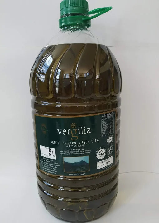 Jaén 100% Picual – Aceite de Oliva Virgen Extra – Premium Reserva Familiar AOVE – Sierra Mágina – Vergilia (5 Litros Garrafa)