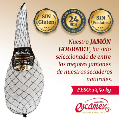 Jamón Gourmet Gran Reserva Duroc | Perniles de 9 kg | Jamón Secado Duroc | Jamón de Curación Superior a 24 meses | Selección Gourmet | Sin Gluten